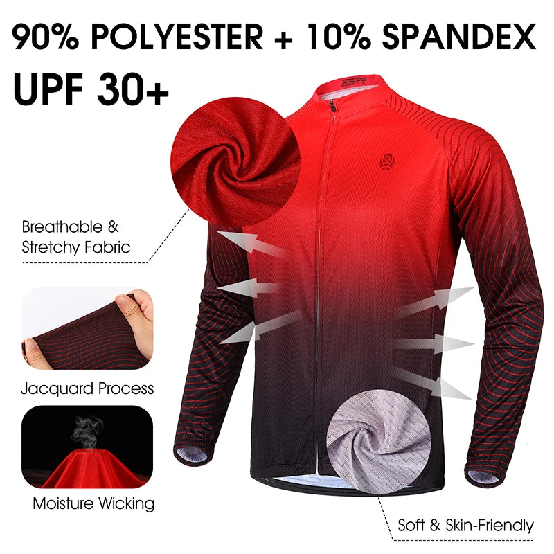 West Biking Cycling Jersey Long Sleeve Team Racing Shirt