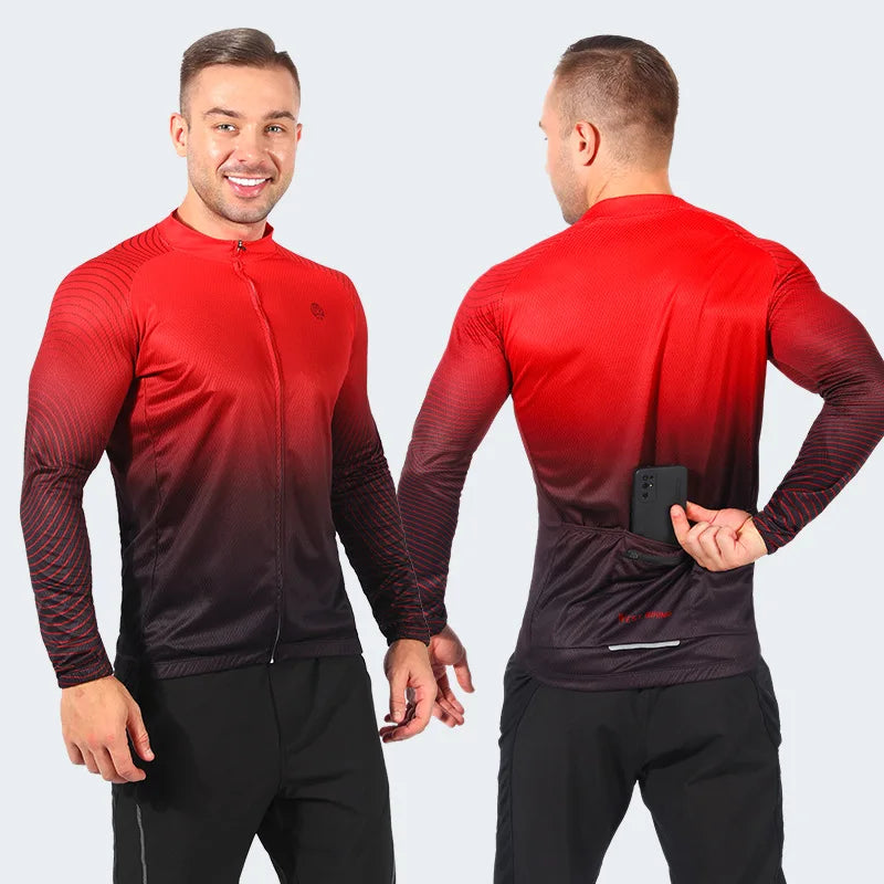 West Biking Cycling Jersey Long Sleeve Team Racing Shirt