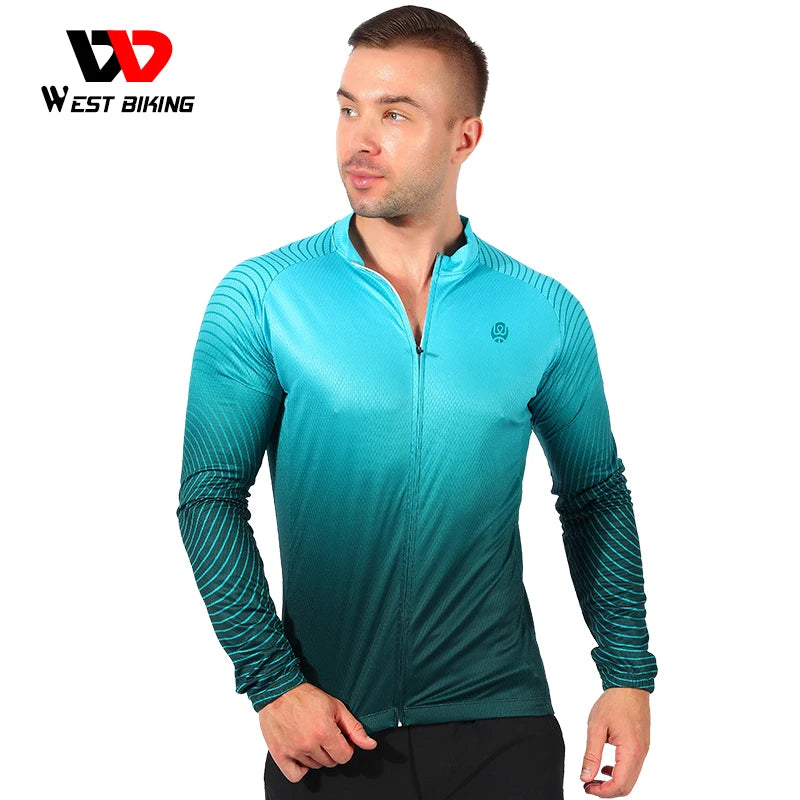 West Biking Cycling Jersey Long Sleeve Team Racing Shirt