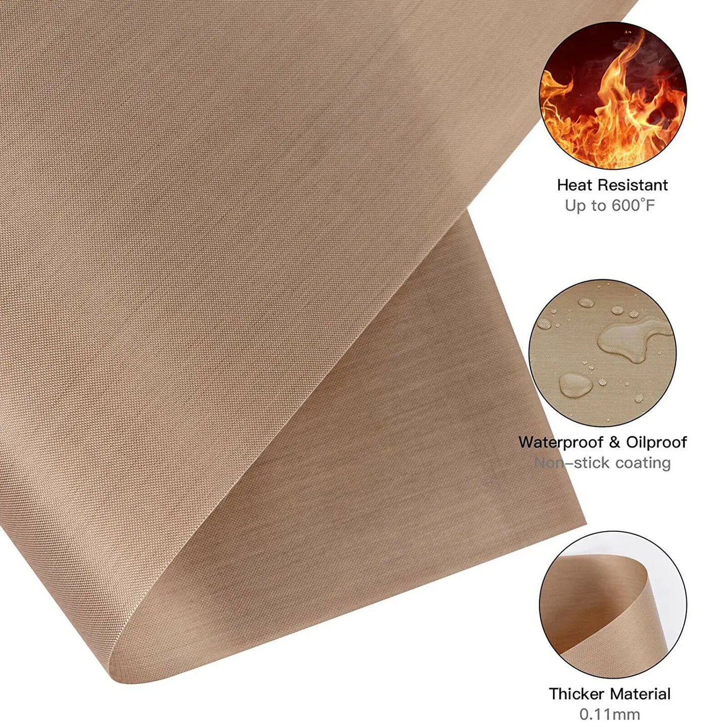 Set Of 3 Reusable Heat Resistant Baking Mats Nonstick