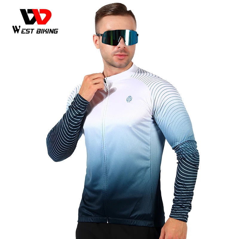 West Biking Cycling Jersey Long Sleeve Team Racing Shirt