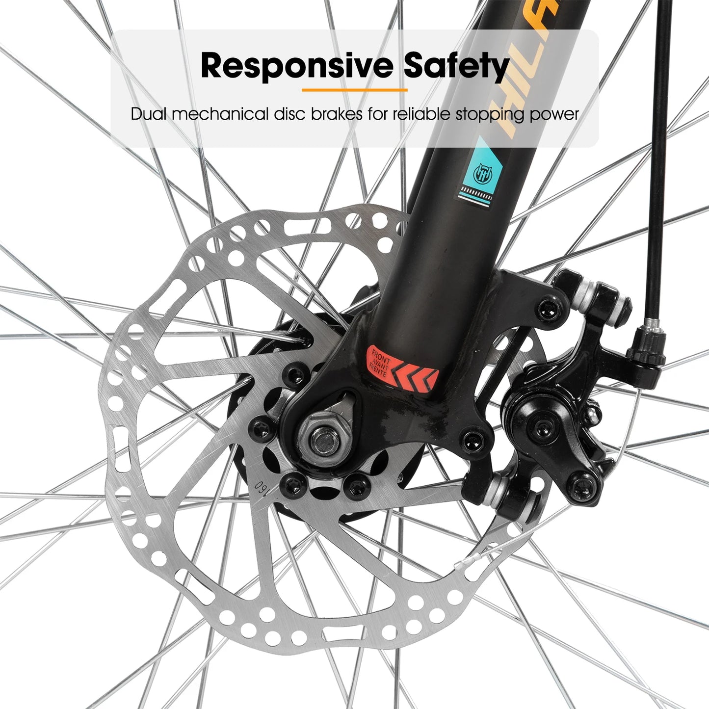 HILAND Mountain Bicycle Dual Disc Brakes Suspension Fork