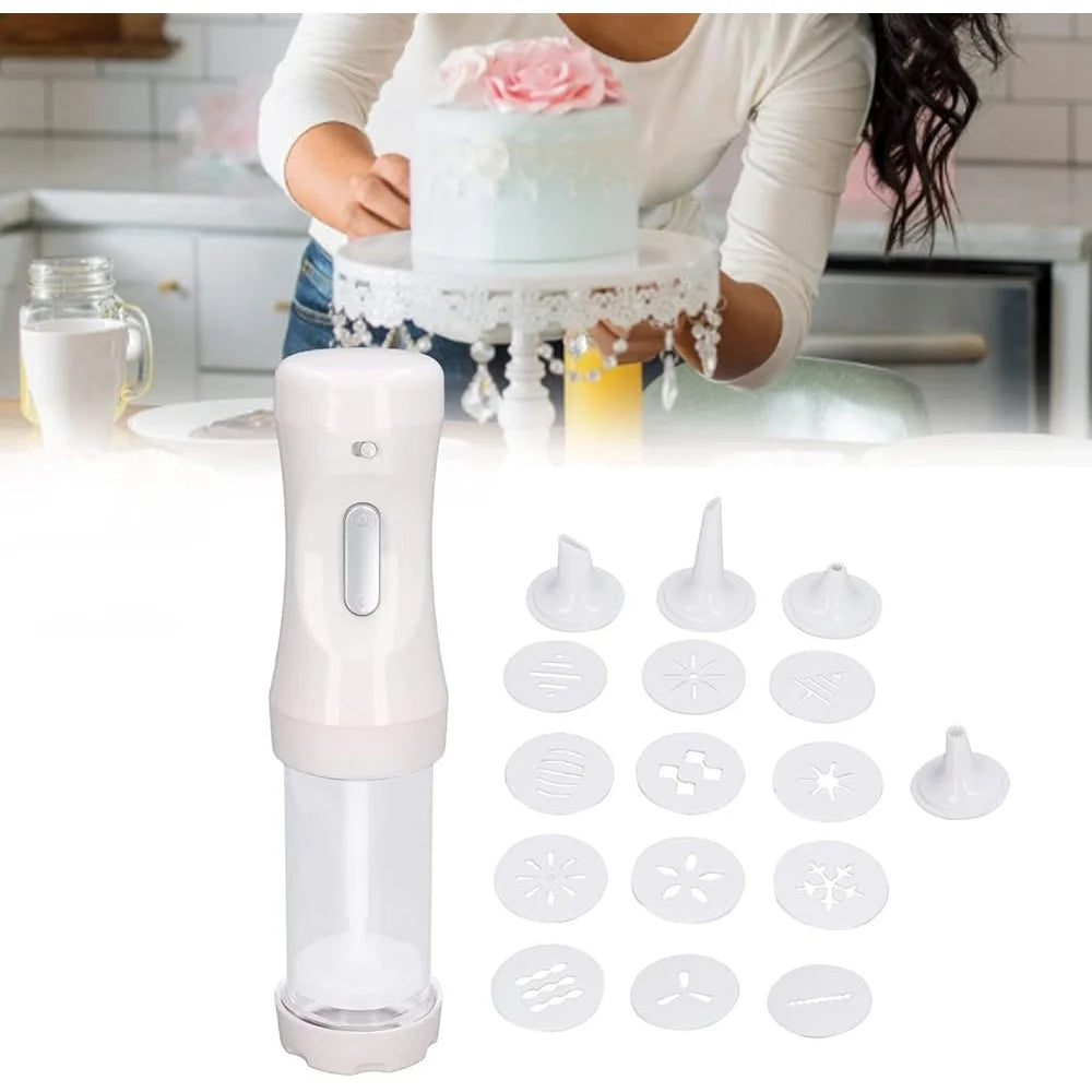 XMSJ Electric Cookie Press Kit With 9 Discs Icing Tips