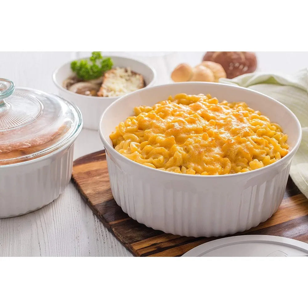 12 French Ceramic Bakeware Set With Lids Microwave Safe