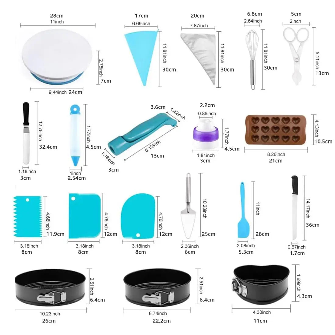 Feature Silicone Bakeware Cake Decorating Kit Turntable