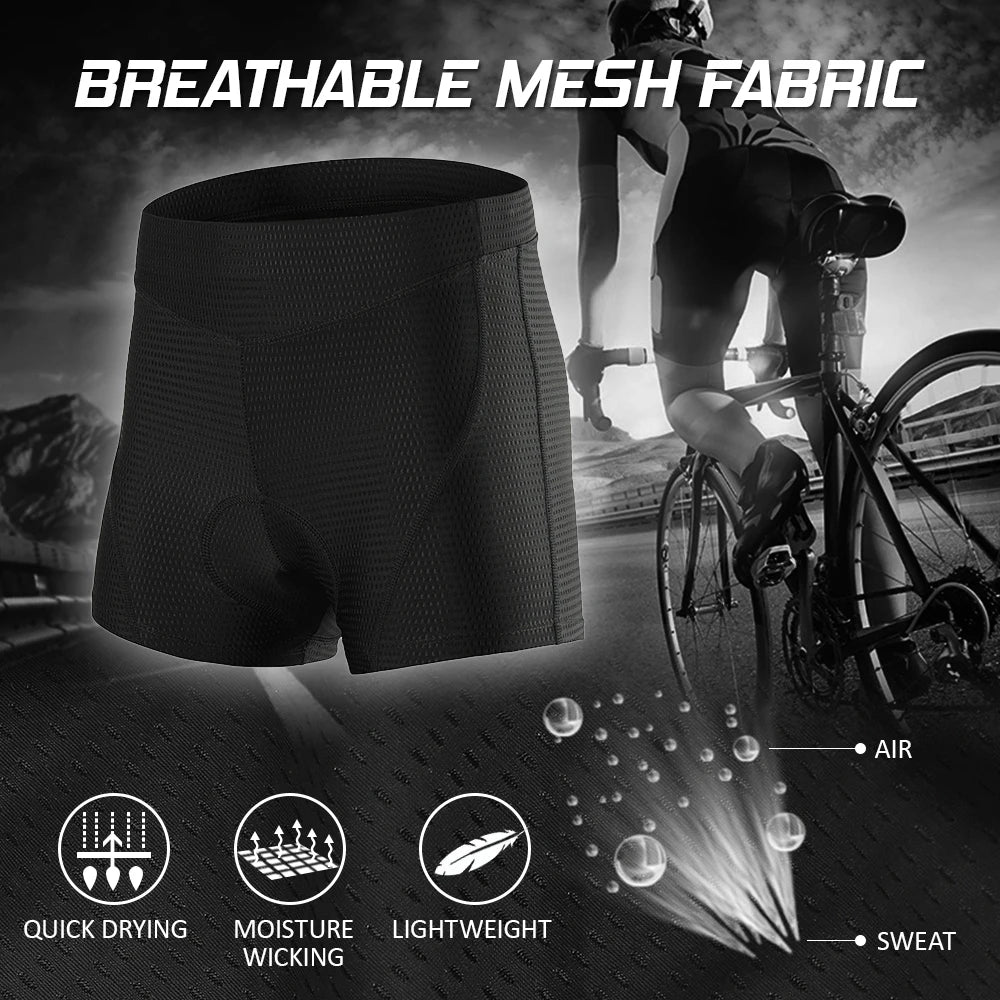 Mens Cycling Shorts 3D Gel Pad Breathable Non Slip Comfort