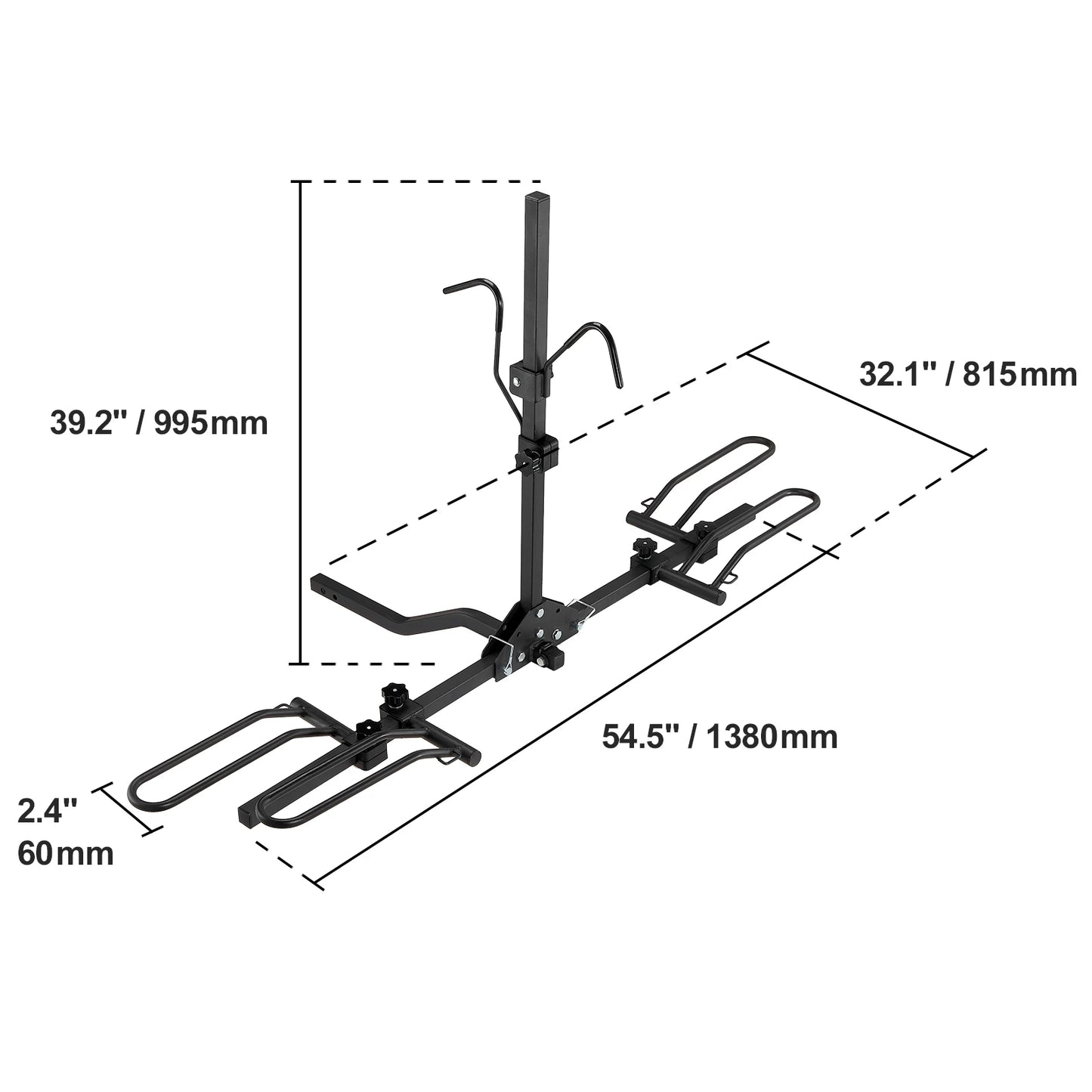 VEVOR Hitch Mount 2 Bike Rack Platform Style 80 Lb Capacity