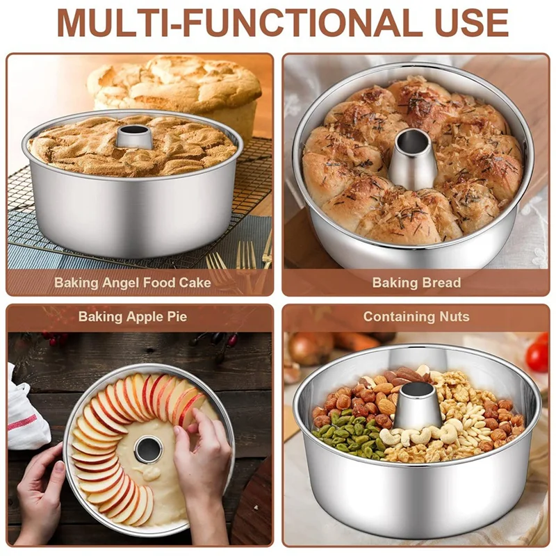 Hign Concerned Angel Food Cake Pan Set Fluted Tube Pans