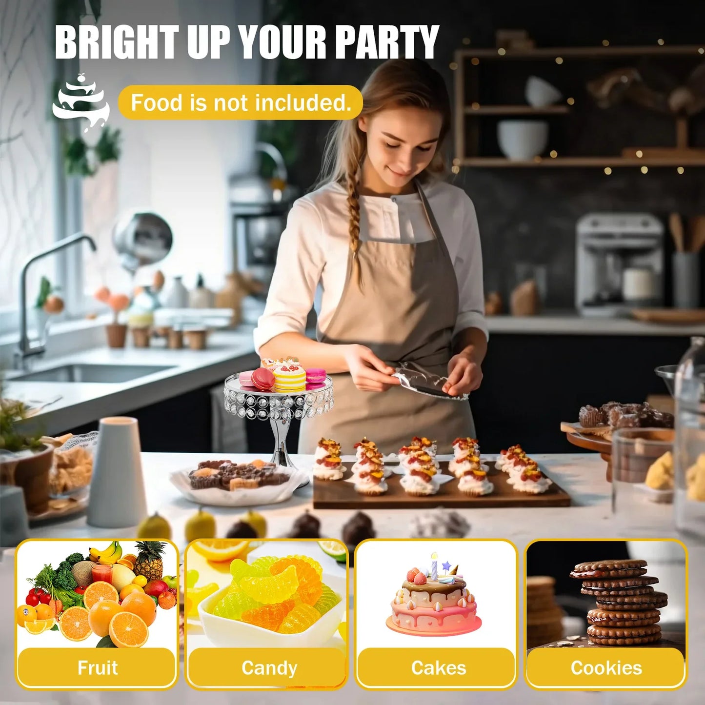 Cake Tools Crystal Metal Cake Stand Set For Wedding Display