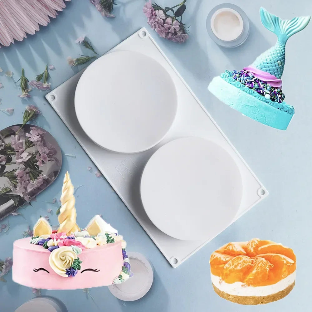 Cake Tools Two Hole Silicone Disc Cake Mold Fondant