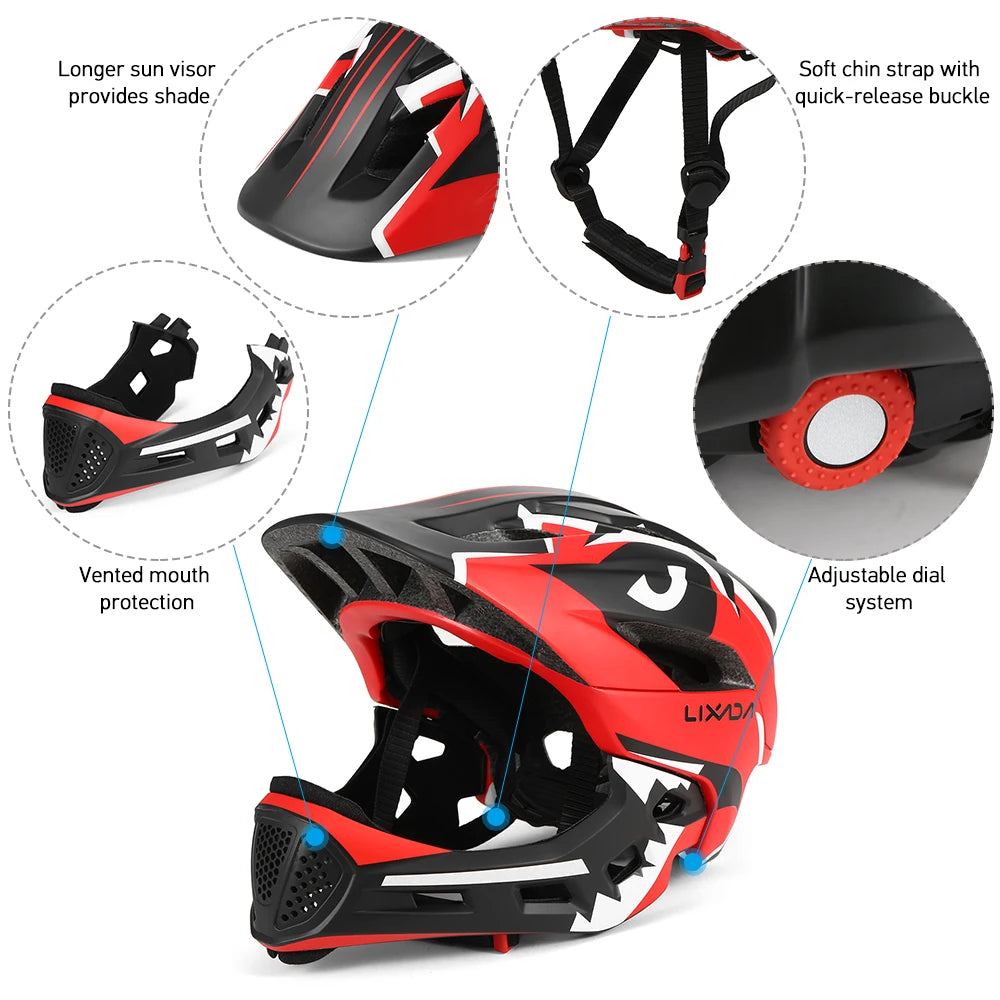 Lixada Kids Full Face Helmet For Cycling Skateboarding