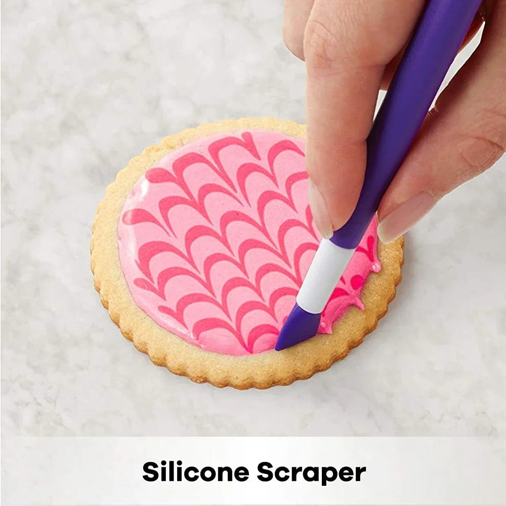 XMSJ 3 Piece Cookie Decorating Tool Set Slim Handles
