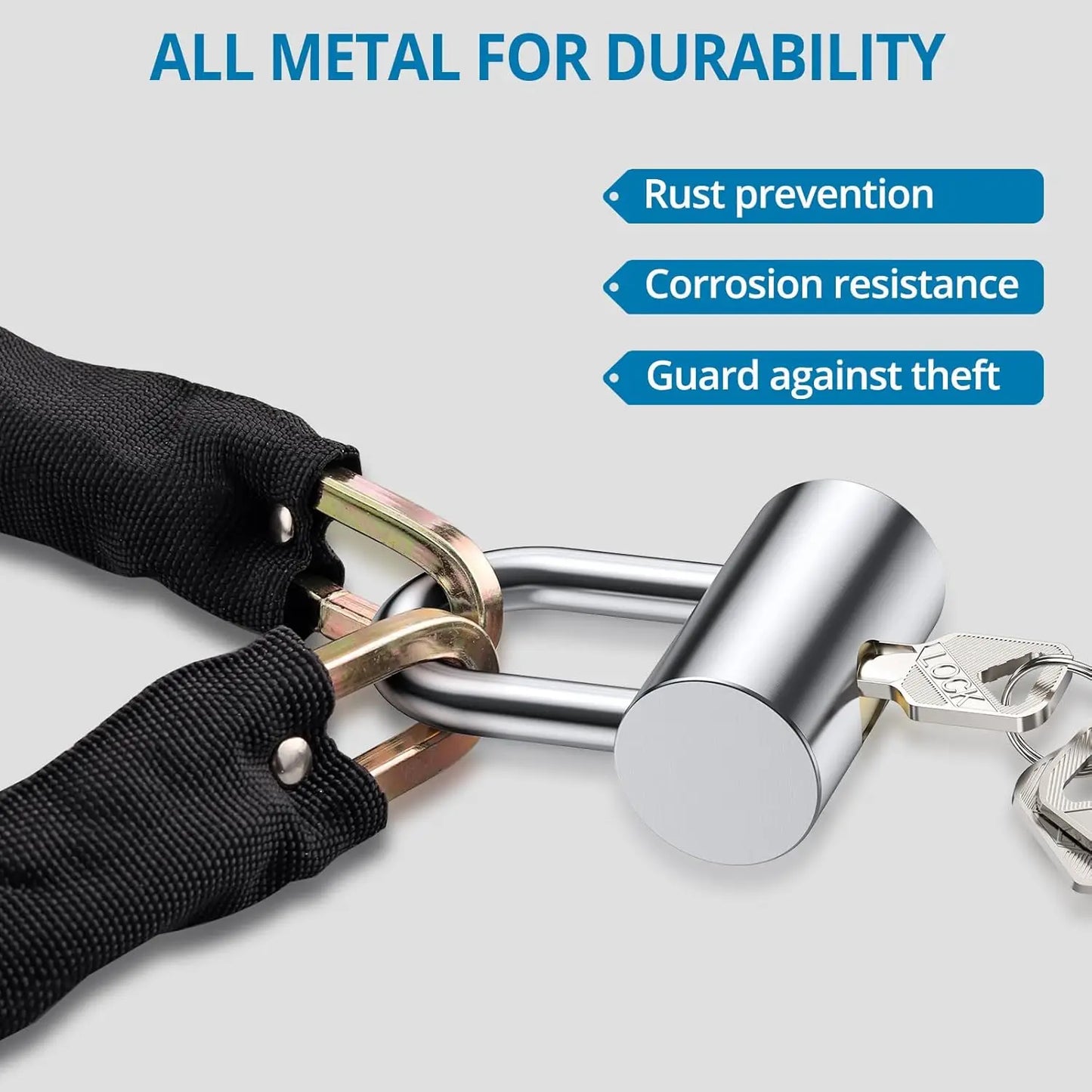 Autoutlet U Lock Chain For Motorcycle And Bicycle Security