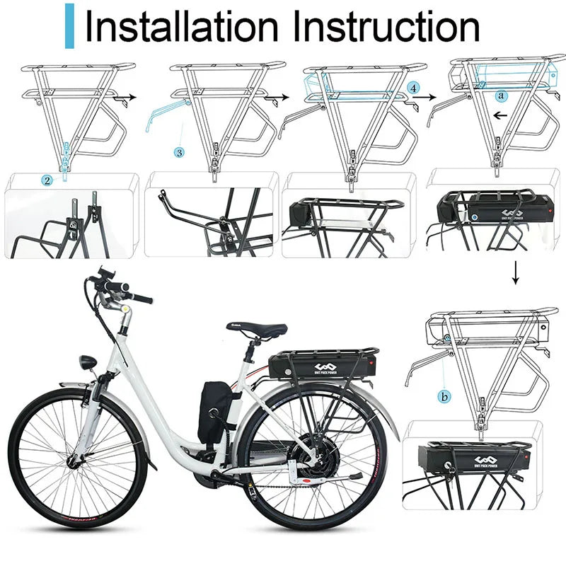 UnitPackPower Rear Rack Ebike Battery 48V 52V 27Ah