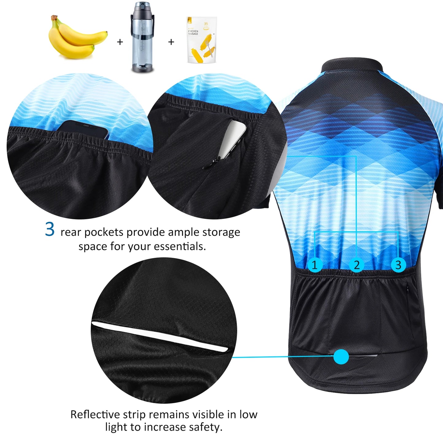 Lixada Men Cycle Jersey And Padded Shorts MTB Clothing Set