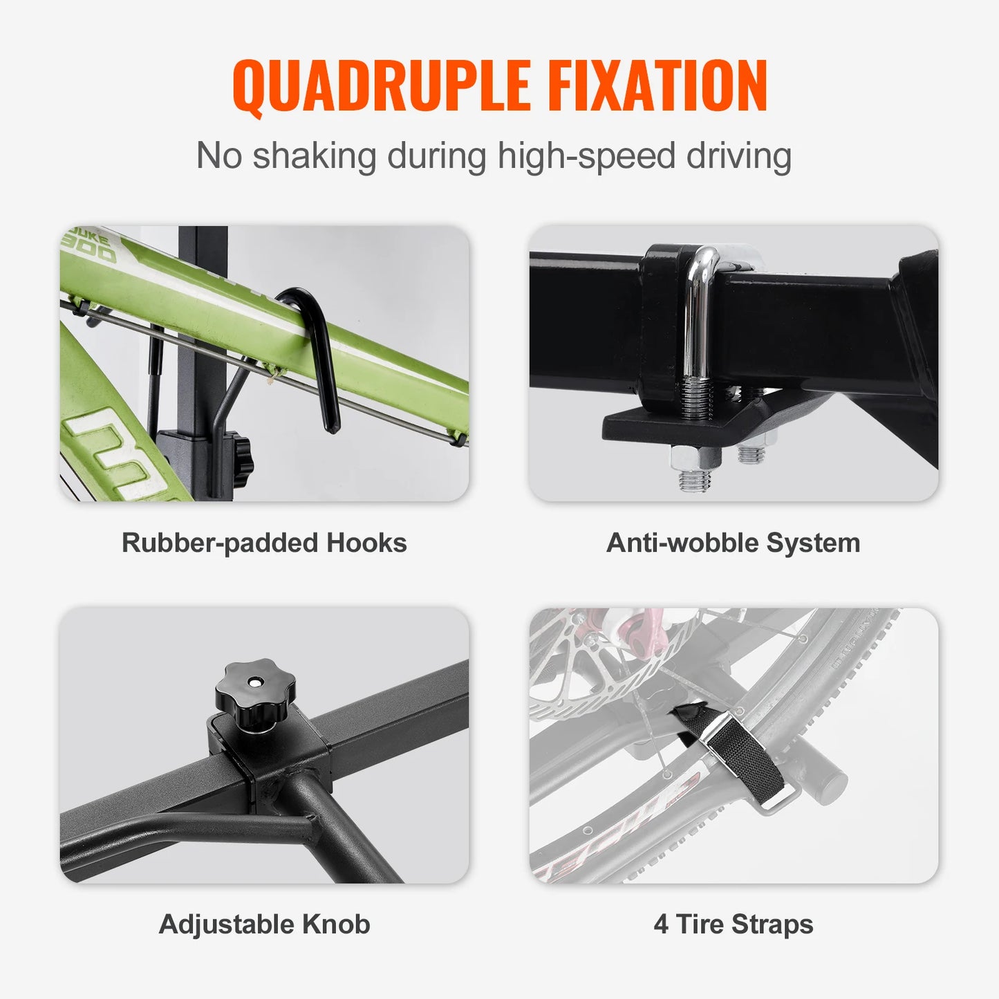 VEVOR Hitch Mount 2 Bike Rack Platform Style 80 Lb Capacity