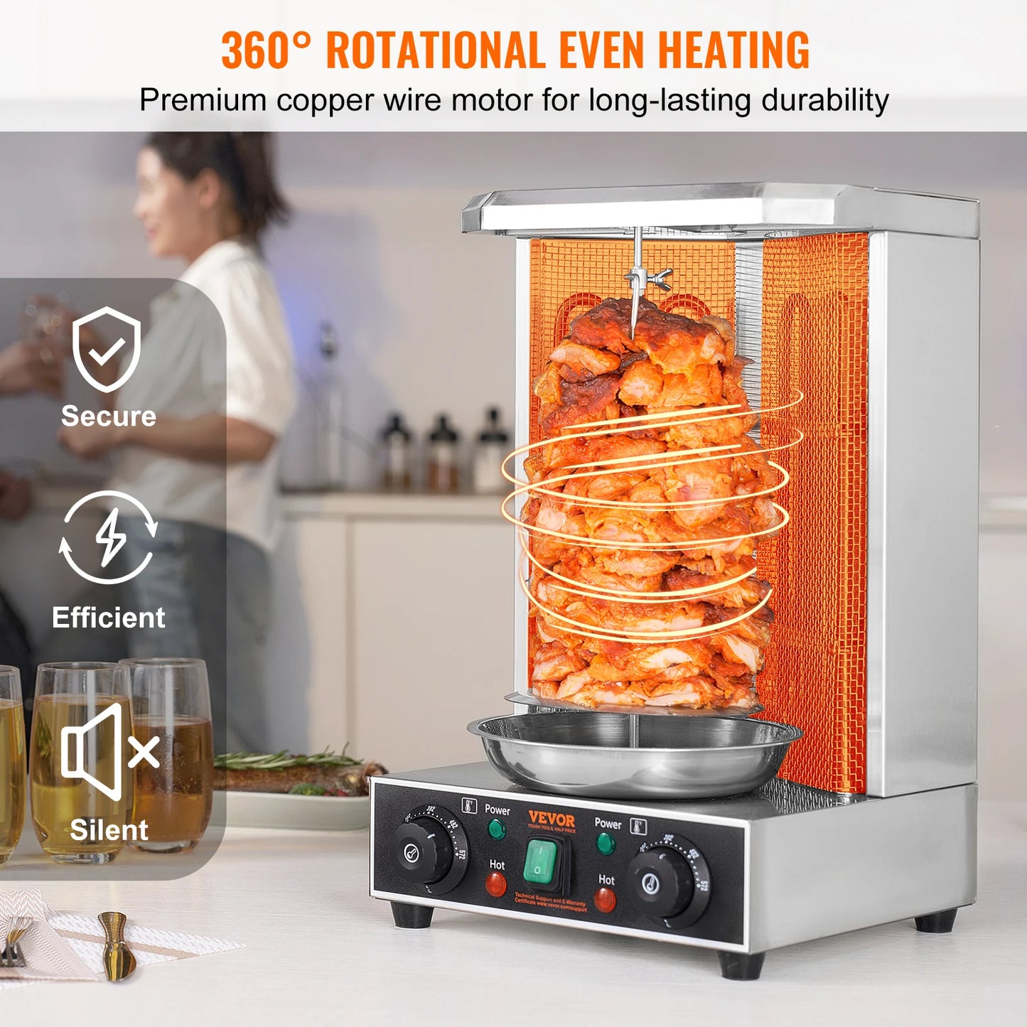 SucceBuy Shawarma Grill Machine 13lbs Electric Vertical Oven
