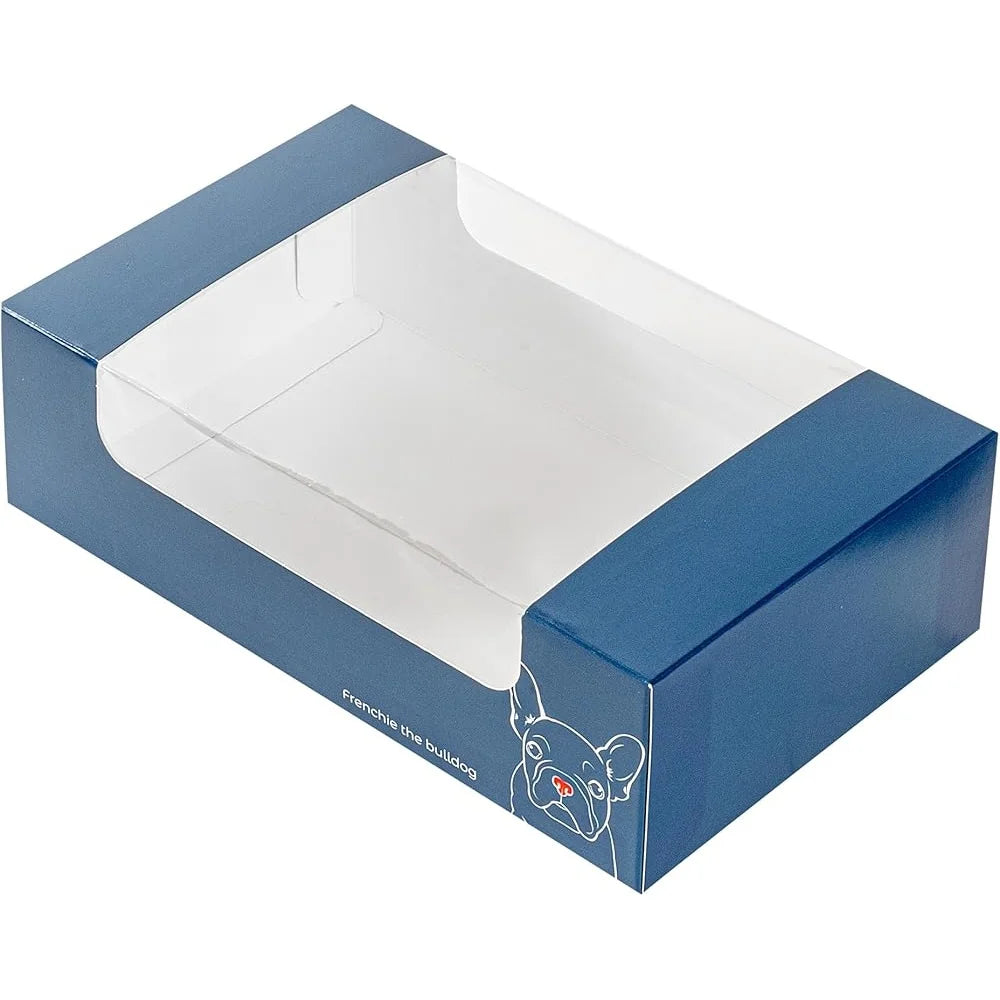 100 Disposable Pastry Boxes with Clear Window Easy Assembly Frenchie Paper Cookie Boxes Baked Goods Bakery Packaging