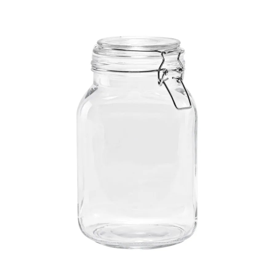 67 oz Airtight Glass Canister with Secure Lock Lid for Kitchen Food Storage Ideal for Dry Goods Grains Coffee and Baking Suppli