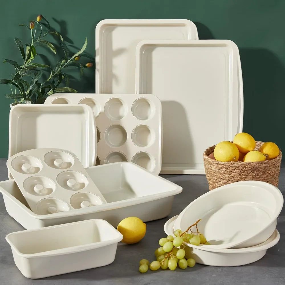 Stackable Bakeware Set 9 Piece Nonstick Pans With Donut Pan