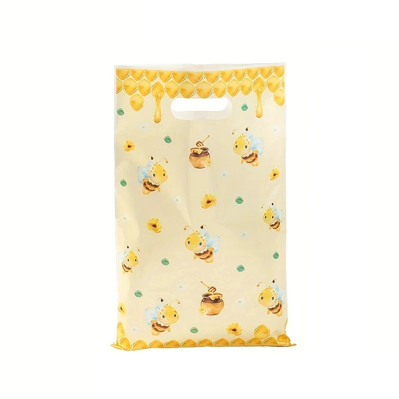 10pcs Bee Candy Handbags Little Bee Theme Party Cookie Biscuit Packaging Box Baby Shower Bee Gift Bag Birthday Party Decor