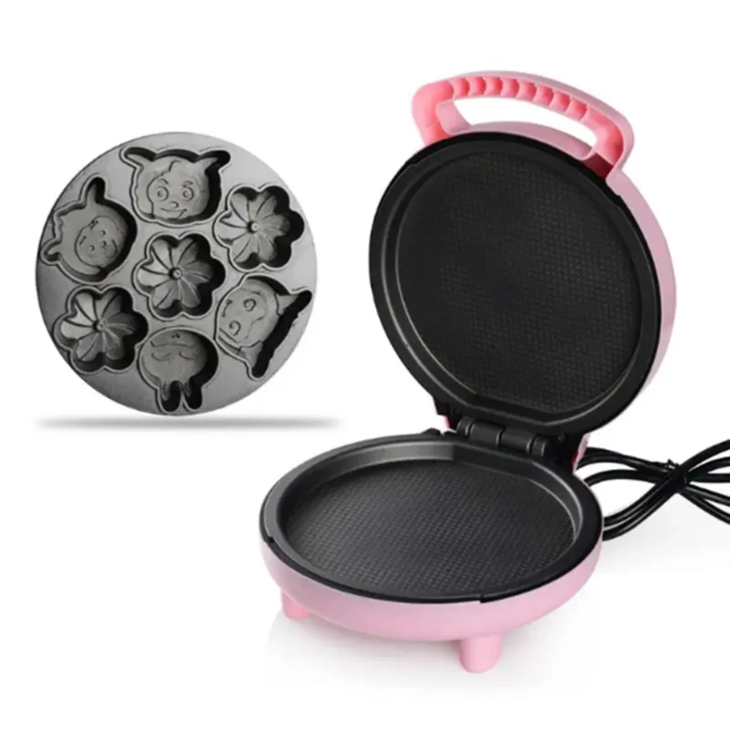 220V Automatic Cake Machine Mini Cartoon Waffle Sandwich Baking Multifunction Breakfast Maker UK Plug