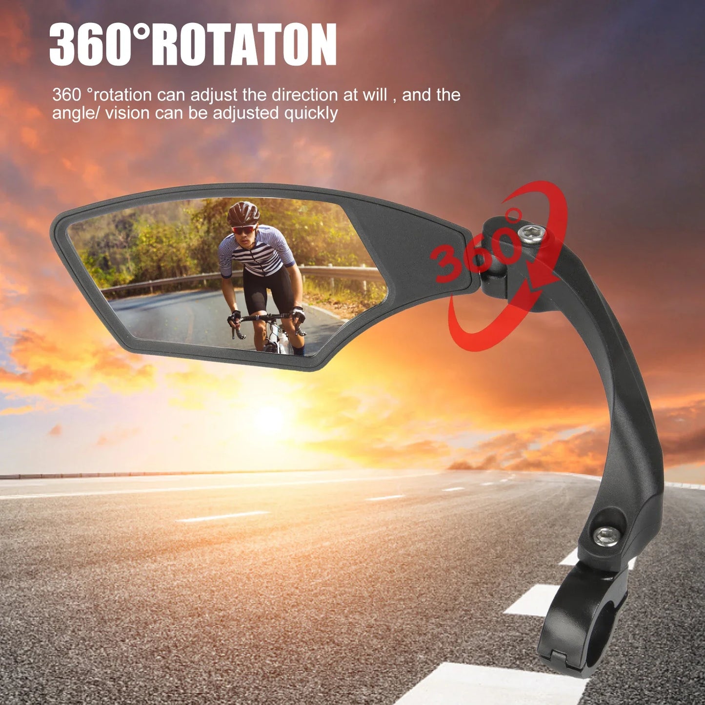 Shunmaii Wide Range Rearview Bicycle Mirror 360 Rotation