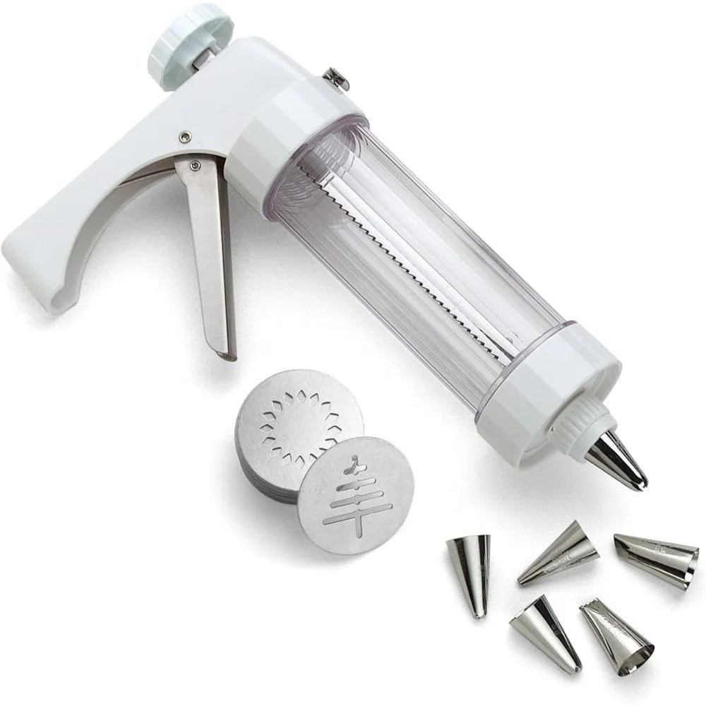 XMSJ Cookie Press Kit 14 Disks 6 Tips Dishwasher Safe