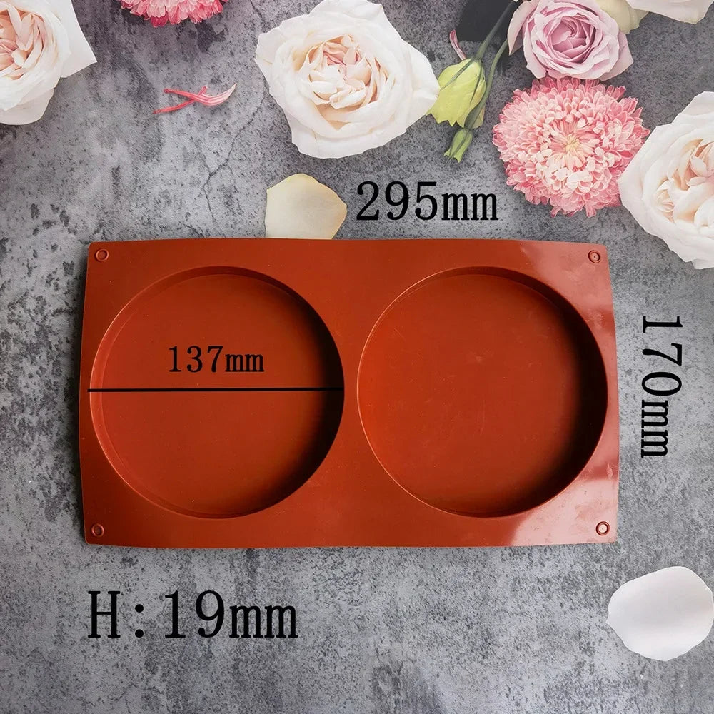 Cake Tools Two Hole Silicone Disc Cake Mold Fondant