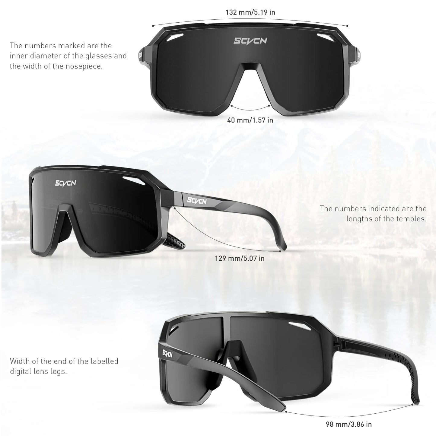 SCVCN Cycling Glasses Sunglasses For MTB BMX Men Women