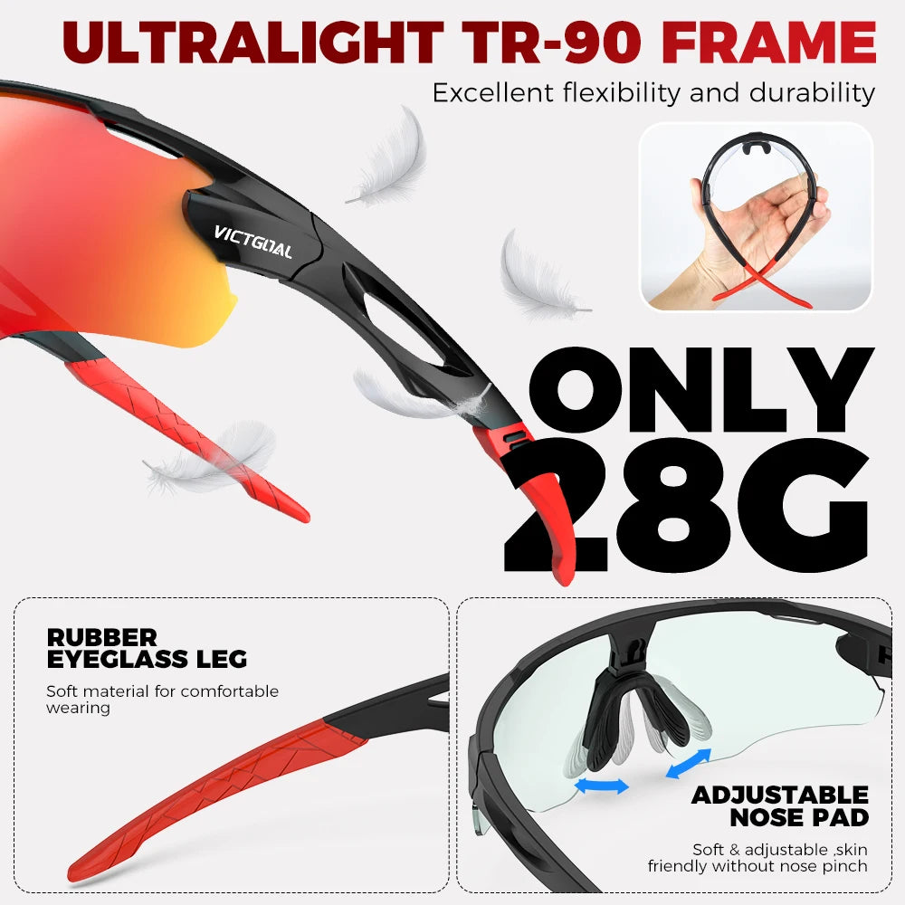 VICTGOAL Photochromic Sports Sunglasses Unisex UV400