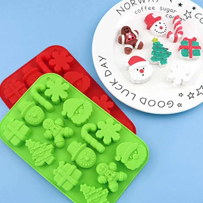 Cake Tools 14 Hole Christmas Silicone Chocolate Mold Pastry