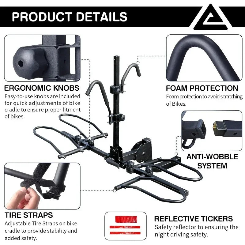 Hignconcerned 2 Bike Platform Hitch Mount Rack For Cars