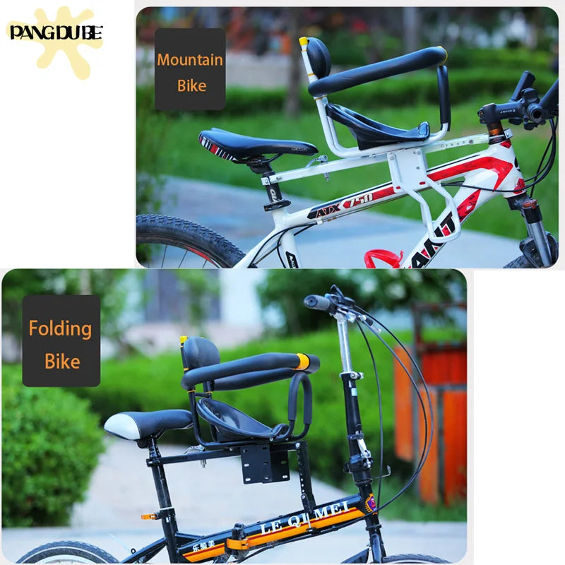 PANGDUBE Front Bike Child Seat With Safety Belt Foldable