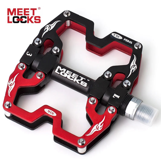 Meet Locks Bicycle Pedals CNC Aluminum 3 Bearing MTB Road