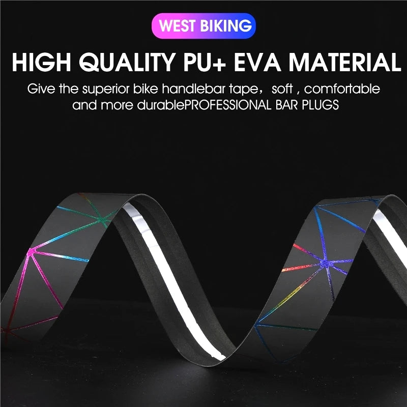 West Biking Geometric Pattern Bicycle Handlebar Tape EVA PU