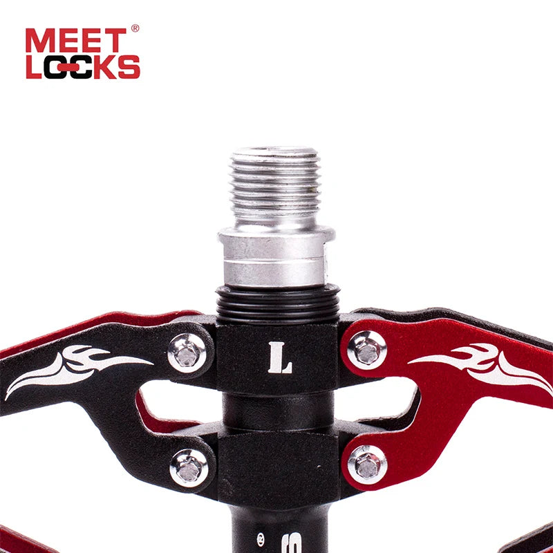 Meet Locks Bicycle Pedals CNC Aluminum 3 Bearing MTB Road