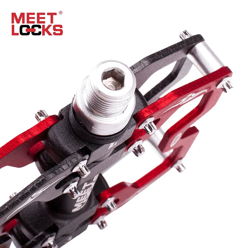 Meet Locks Bicycle Pedals CNC Aluminum 3 Bearing MTB Road