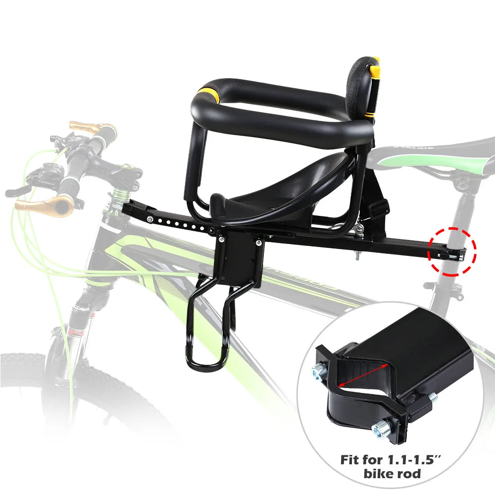 PANGDUBE Front Bike Child Seat With Safety Belt Foldable