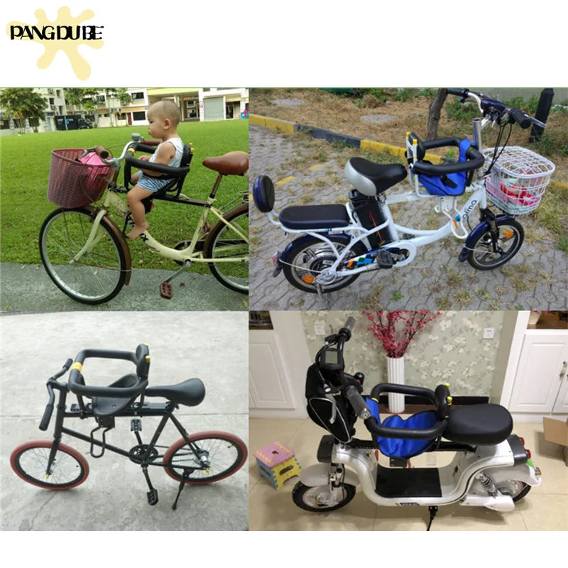 PANGDUBE Front Bike Child Seat With Safety Belt Foldable