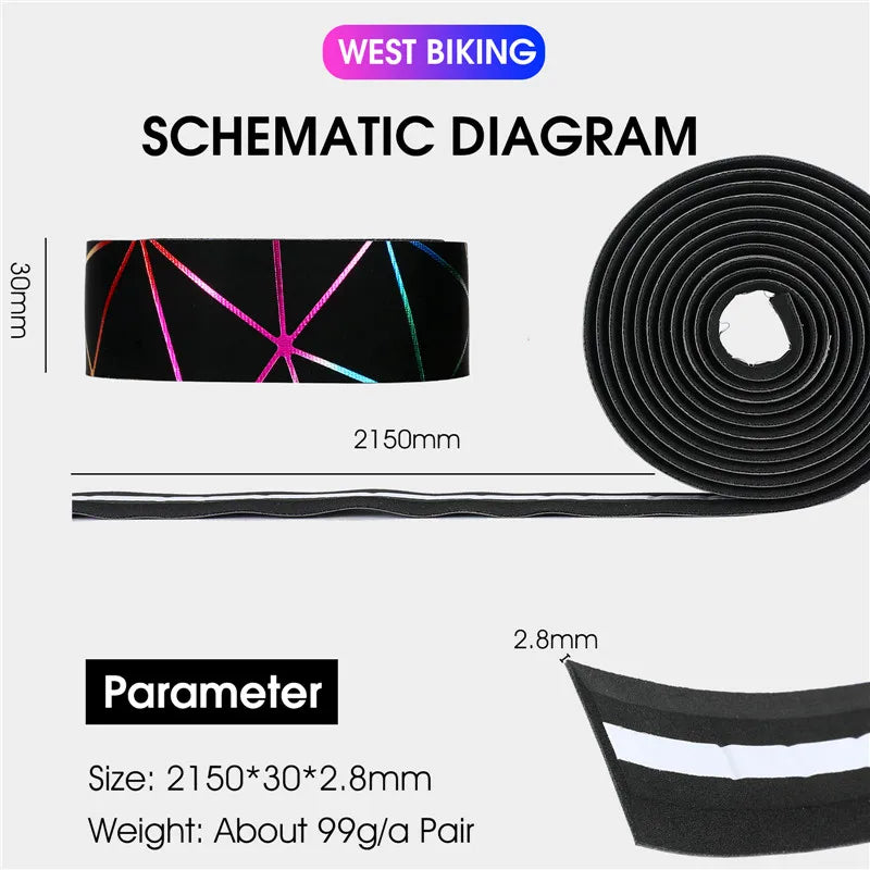 West Biking Geometric Pattern Bicycle Handlebar Tape EVA PU