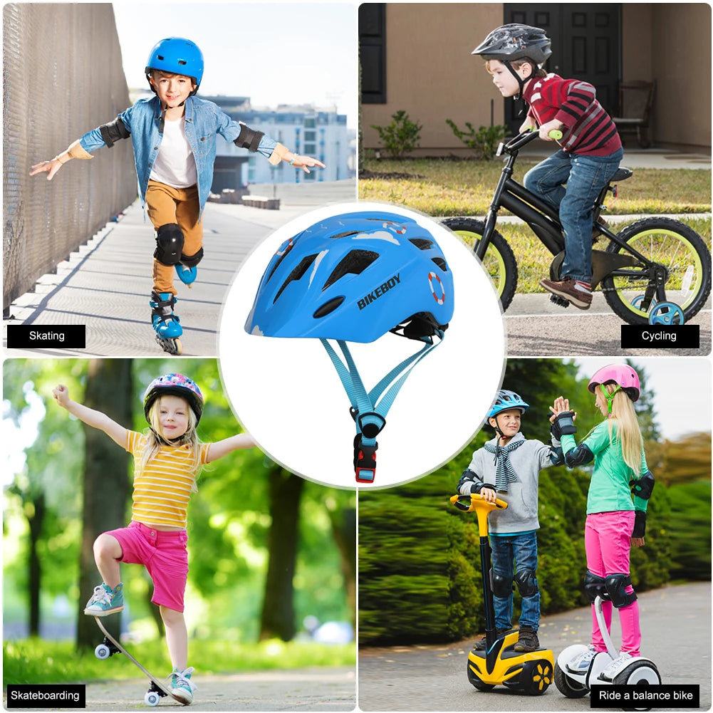 Kids Adjustable Cycling Helmet With Taillights For Balance
