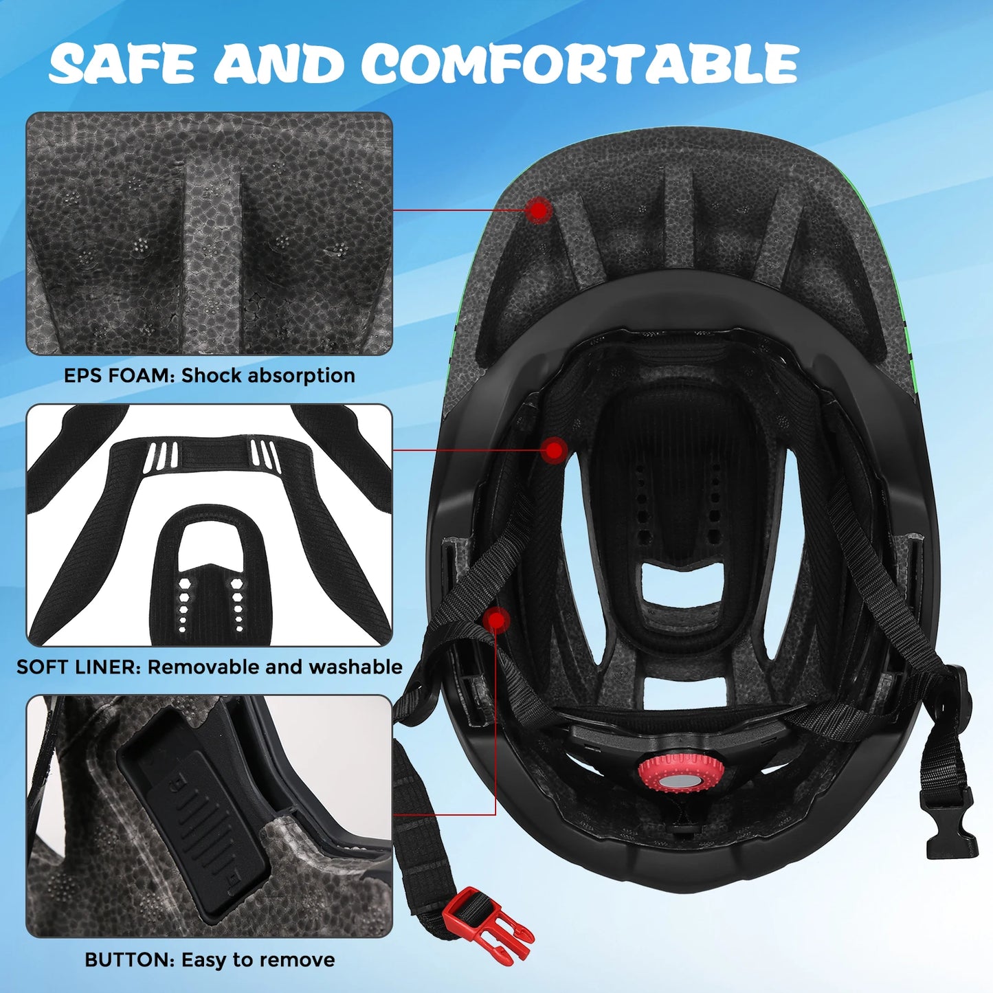 Hign Concerned Lixada Kids Detachable Full Face Bike Helmet