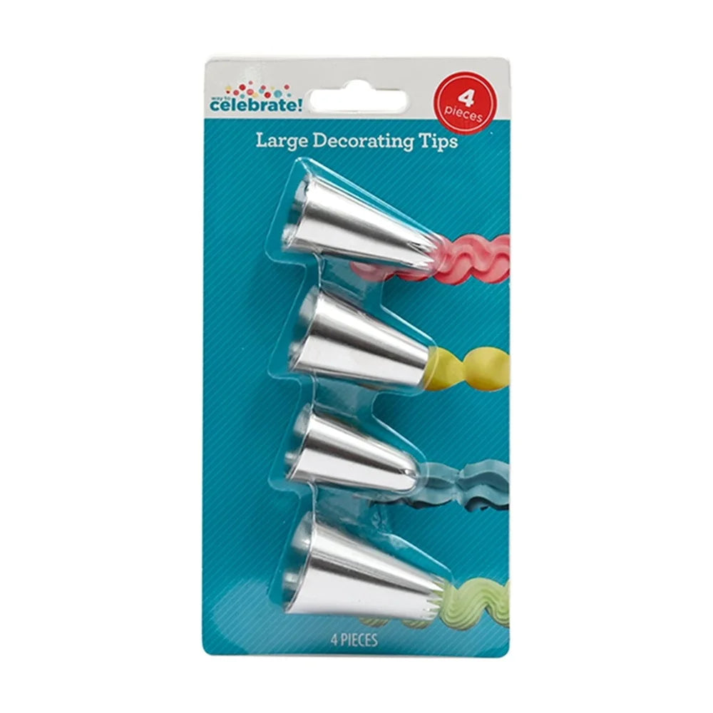 PDQCookie Tools 3 Pack Stainless Steel Decorating Tips Cakes