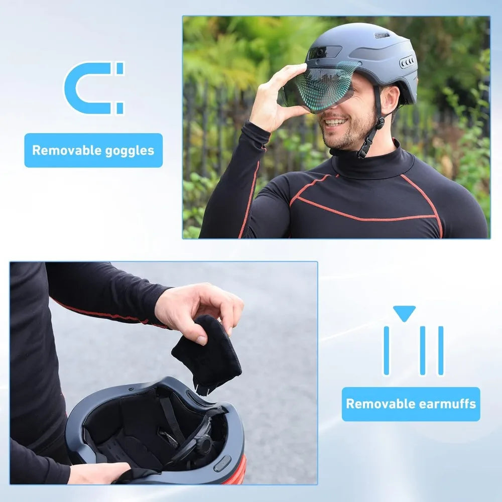 Hign-concerned 1080P Action Camera Bike Helmet Bluetooth