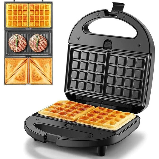 OIMG 3 In 1 Sandwich Maker Panini Press Waffle Iron