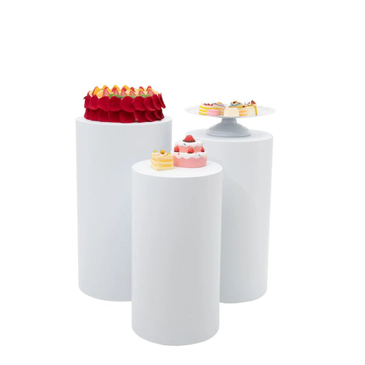 Hign Concerned Cylindrical Three Tier Cake Display Stands