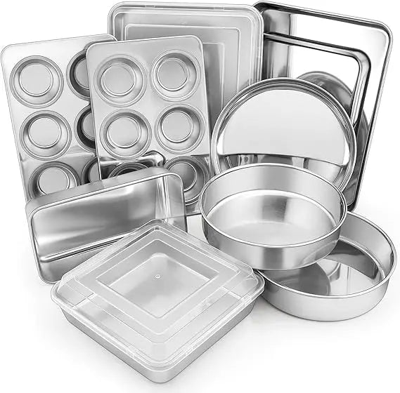 E-Far Stainless Steel Bakeware Set With Cake Pans Everyday