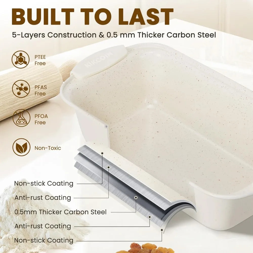 Color 22 Nonstick Baking Pan Set With Silicone Handles