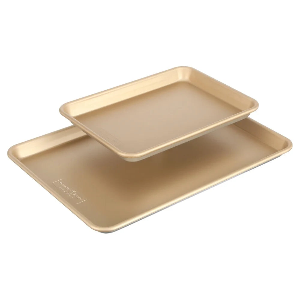 Feature Nonstick Baking Sheets Set Of 2 Metal Cookie Pans